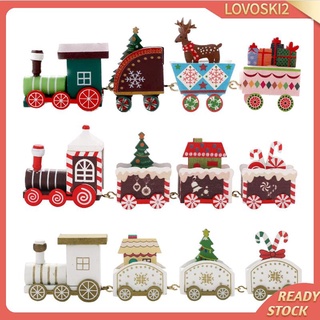 [Lovoski2] christmas Wooden Train train Decor Set for Outdoor Desktop