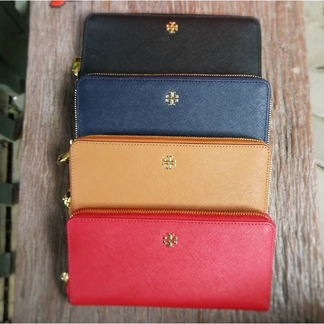 ✈️พร้อมส่ง Tory Burch Emerson Zip Passport continental around leather wallet  | Shopee Thailand