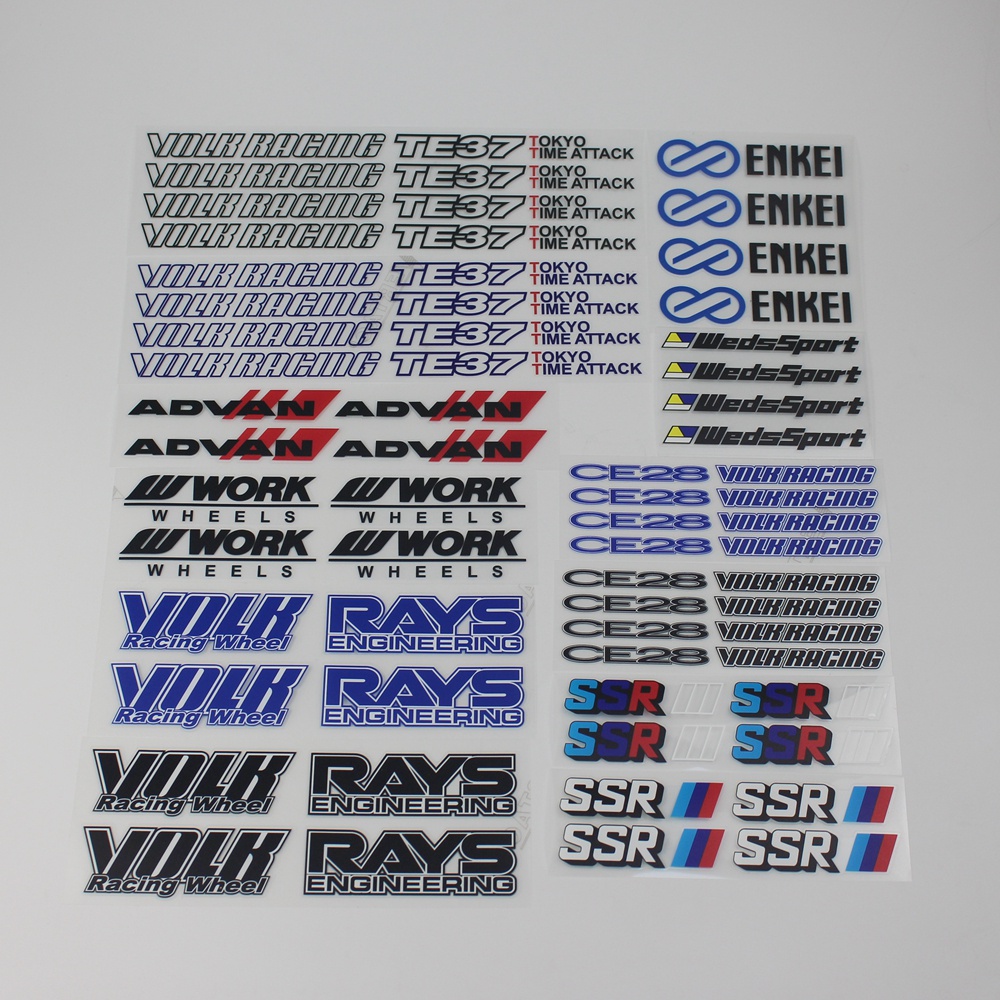 สติกเกอร์ PVC ตกแต่งล้อ 4 ชิ้น RAYS และ 4 ชิ้น VOLK RAYS VOLK TE37 CE28 RACING ADVAN ENKEI SSR WEDSS