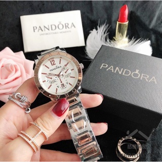 Pandora Jam Tangan Wanita Pandora นาฬิกาข้อมือ สายสแตนเลส สําหรับผู้หญิง