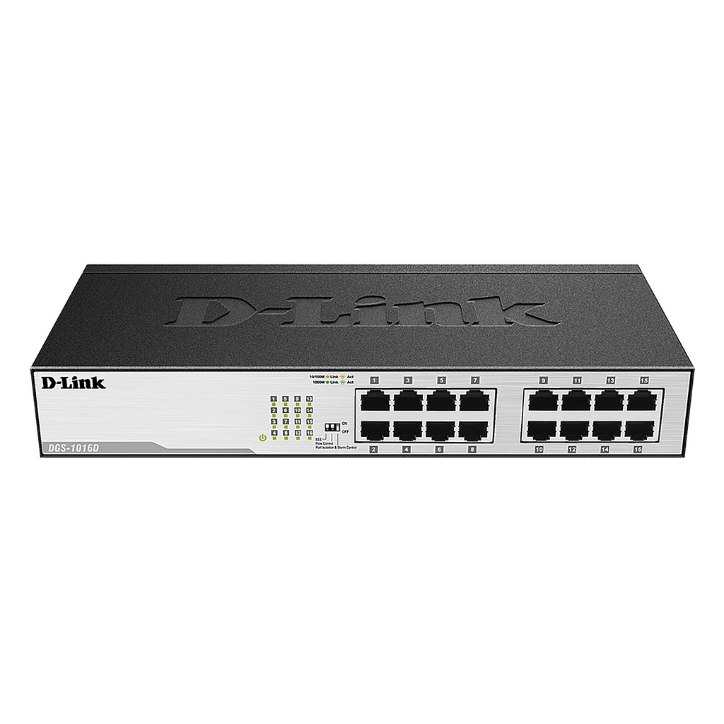 SWITCH HUB (สวิตซ์ฮับ) D-LINK 16 PORTS GIGABIT PORT (DGS-1016D) รับประกัน LT