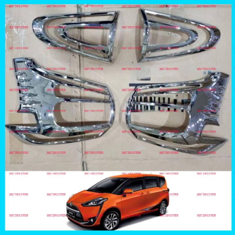 Toyota Sienta 2016 2022 ไฟท้ายโครเมียม Garnish