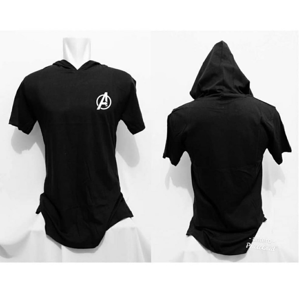 เสื้อมีฮู้ดแขนสั้น Avenger ยิมและฟิตเนส