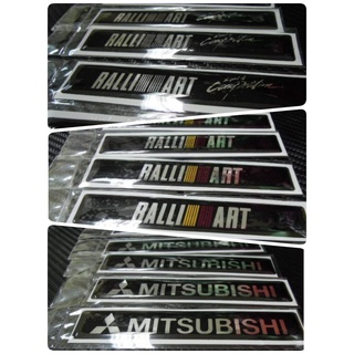 สติ๊กเกอร์ เส้นดำ เทเรซิ่นนูน อย่างดี คำว่า MITSUBISHI RALLI ART sticker ติดรถ แต่งรถ อีซูซุ ติดก้านล้อ RALLIART ก้านล้อ