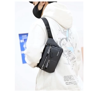 (w160) กระเป๋าคาดอก กระเป๋าคาดเอว ผ้ากันน้ำ5ซิป รวดลายเท่ๆ vgetbag
