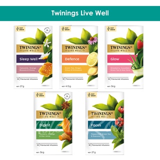 Twinings Live well ชาทไวนิ่งส์แบบกล่อง ( 18 ซอง)