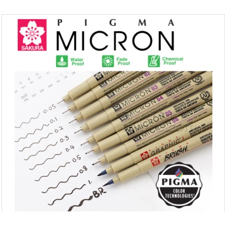 SAKURA PIGMA MICRON Waterproof Technical Line Pen (0.03-BRUSH)