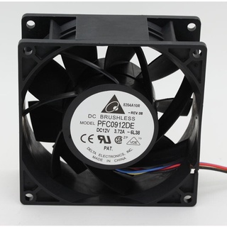 for delta PFC0912Dfor for delta PFC0912DE 9038 12V 4.32A 9CM modified waterproof fan for for delta 90*90*38mm