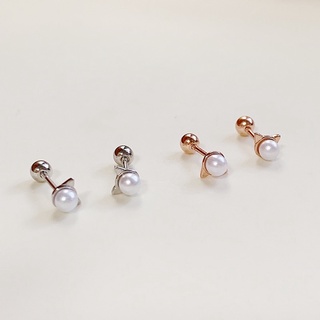 LLRB | จิวเงิน 925 Pearl Piercing silver 925 หูน้องแมว มุก 3 mm