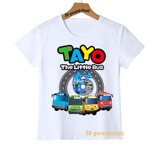 เสื้อยืด พิมพ์ลายการ์ตูนอนิเมะ Tayo the Little Bus สําหรับเด็กผู้หญิง ผู้ชาย 3 4 5 6 7 8 9 ปี