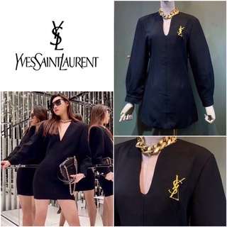 ชุดเดรส SAINT LAURENT V NECK SHORT ROBE DRESS