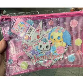 100% ของแท้ SANRIO Jewel Pet A5 Zipper Clear Stationary Pencil Pen Eraser Rulers Case ซองซิบ เครื่องเขียน