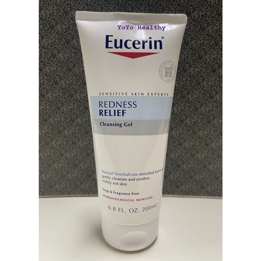 เจลล้างหน้ายูเซอรีน สำหรับผิวแพ้ง่ายและมีรอยแดงจากสิว Eucerin Redness Relief 200ml. Exp.09/2024