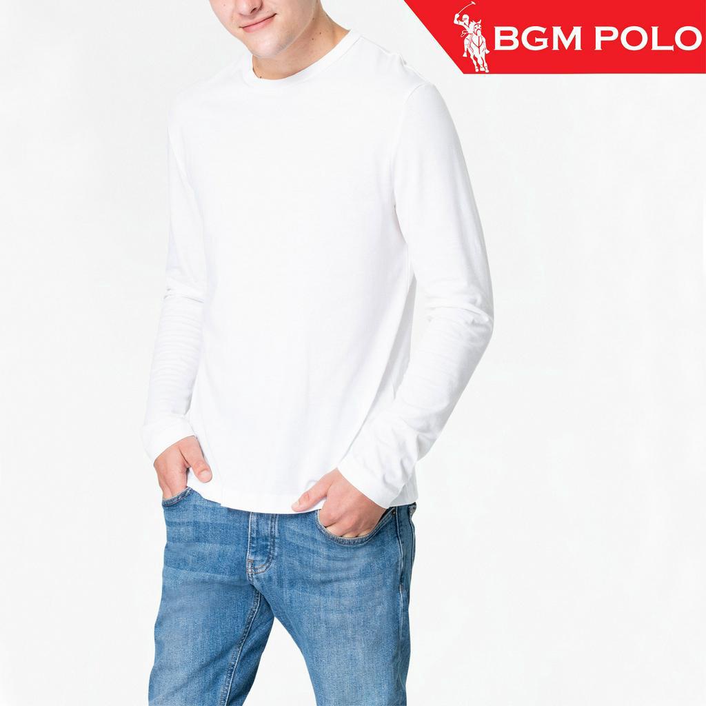 BGM POLO Men เสื้อยืดคอกลมแขนยาวธรรมดา- BP-MWPLS008-MX