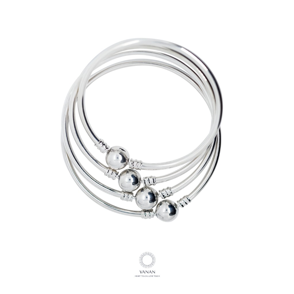 VANAN 925 Sterling Silver Bangle Bracelet 20 cm