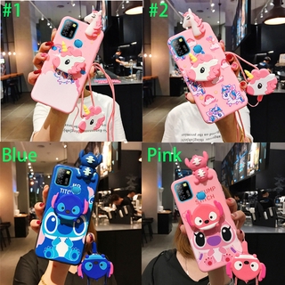 เคสใส่โทรศัพท์สำหรับ Infinix Smart 5 Cute การ์ตูนน่ารักยูนิคอร์น Stitch ซิลิโคนนุ่มแฟชั่นเคสพร้อมขายึดสายคล้องแบบมีเคส