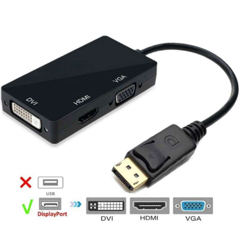 ลดราคา 3in1 DP Display Port Male to DVI/HDMI /VGA Female HDTV Cable Converter Adapter #ค้นหาเพิ่มเติม สายต่อจอ Monito HDMI High Speed HDTV Lightning