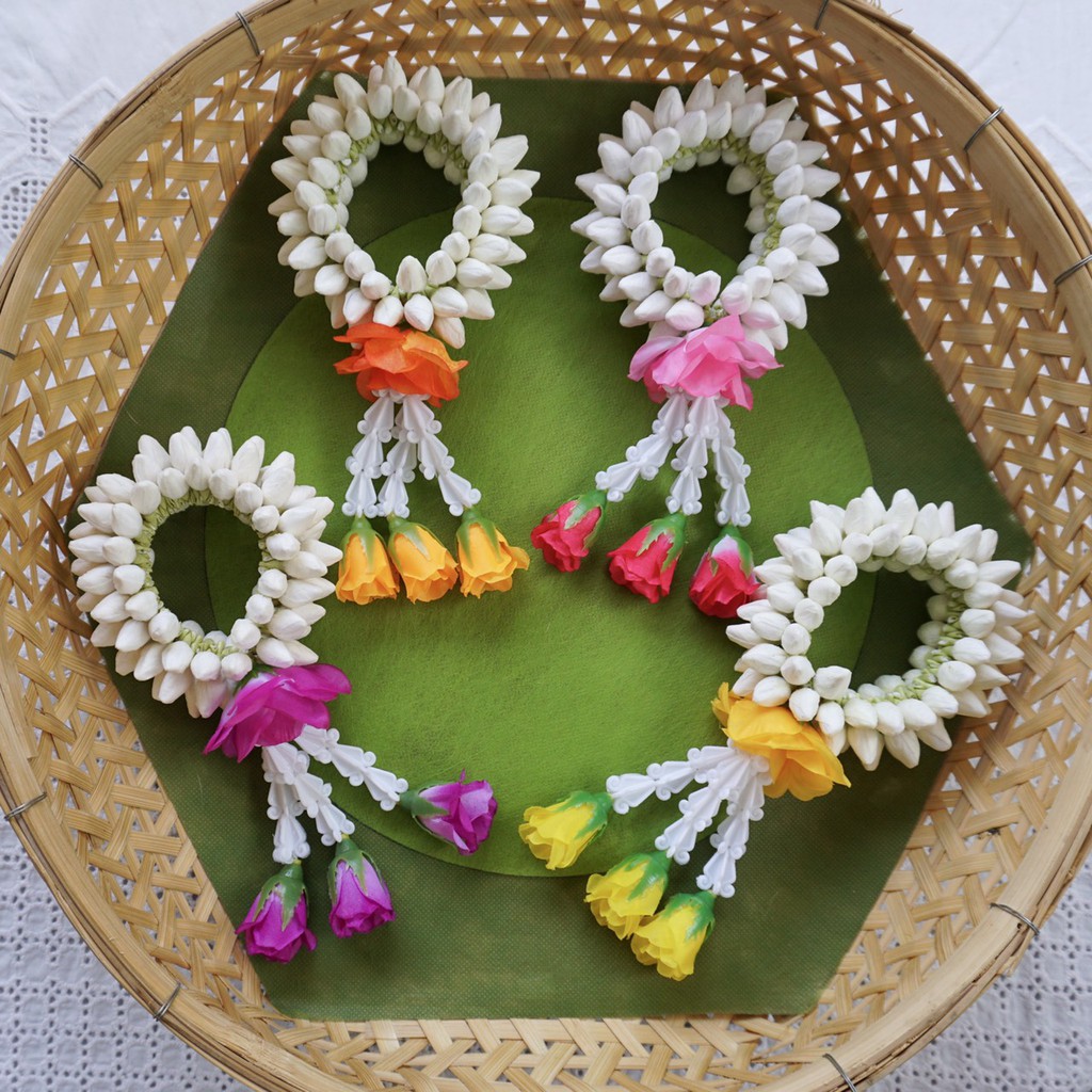 พวงมาลัยมะลิทิชชู่หอม อุบะดอกกุหลาบ Jasmine Garland