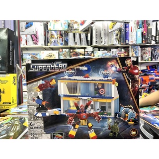 เลโก้ตัวต่อ ซุปเปอร์ฮีโร่ บิ้วดิ้งบล็อค SUPERHERO BUILDING BLOCK NO.SL89187 504PCS +ZT