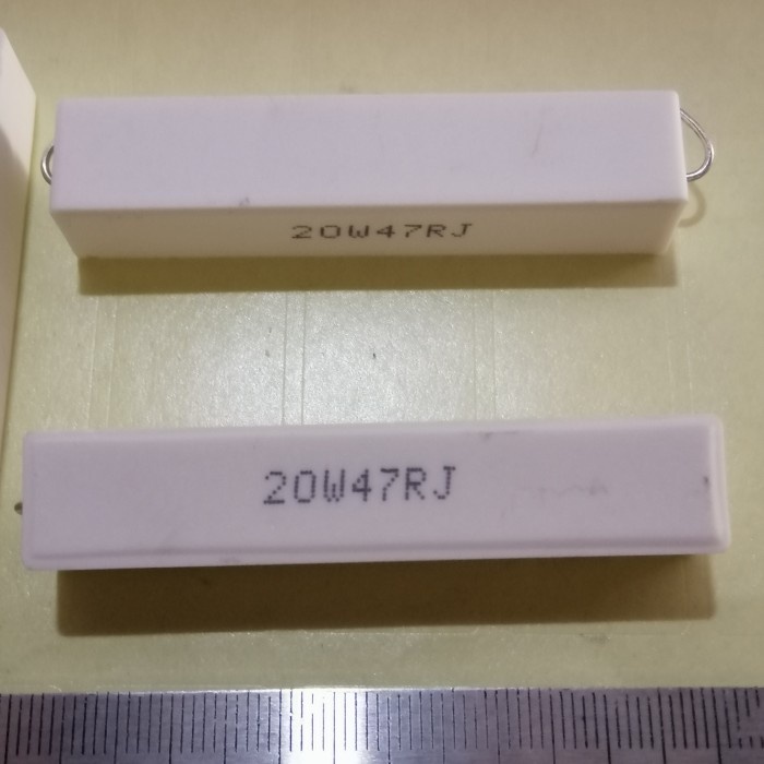 3pcs 47Ohm 47RJ 47R R 20W47RJ 20W 20 วัตต์ 47 Ohm Chalk Resistor 20 วัตต์
