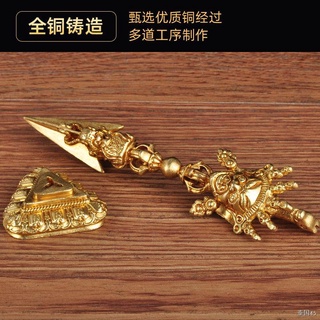 ❍ปีศาจทำลายสากทองแดงทั้งหมด Vajra สากทิเบตพุทธ Tantric gilt ทอง gilt เงินทิเบตสไตล์เครื่องดนตรีพุทธ Hall พระพุทธรูปเครื่