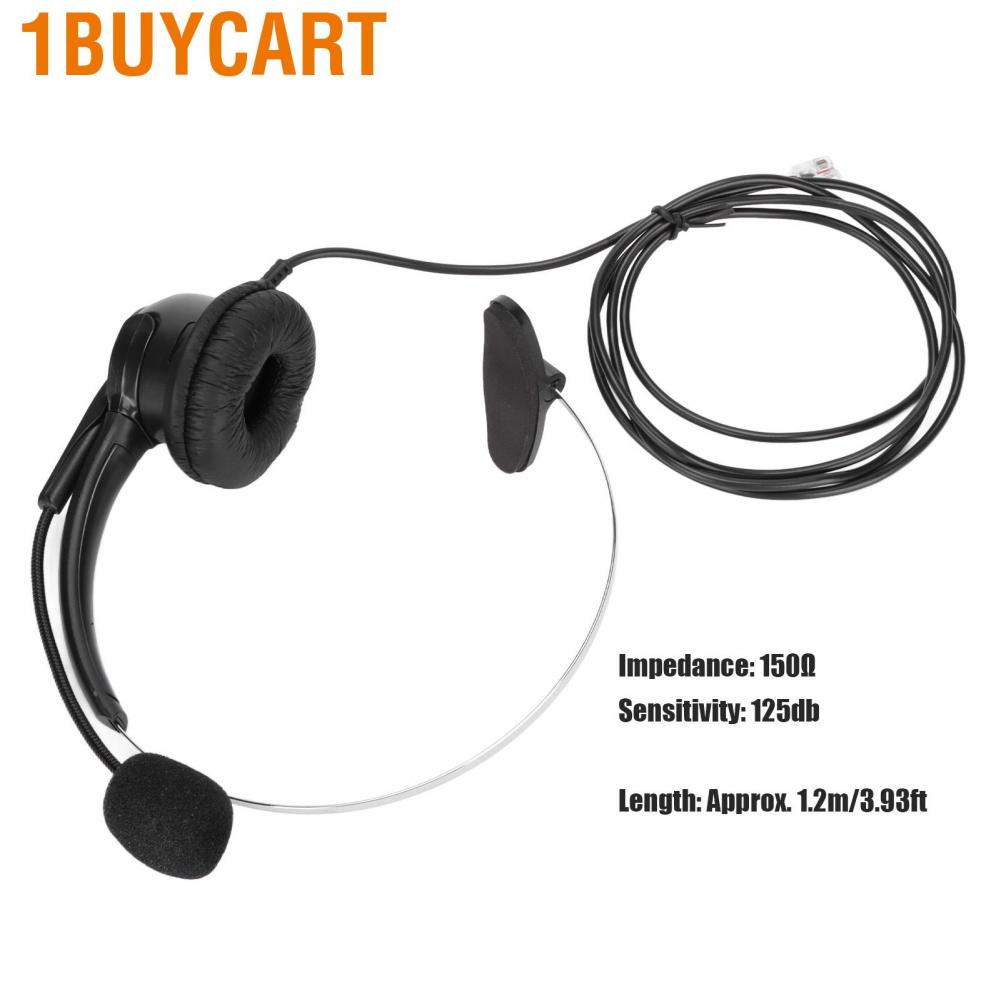 1buycart ชุดหูฟังโทรศัพท์หูฟังตัดเสียงรบกวนไมโครโฟนสำหรับ Office Call Center