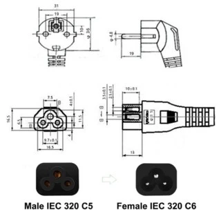 สาย Ac Power 1.2เมตร EU AC สายไฟยูโร IEC C5 สายไฟสำหรับ แล็ปท็อป โน้ตบุ๊ค TVเครื่องพิมพ์