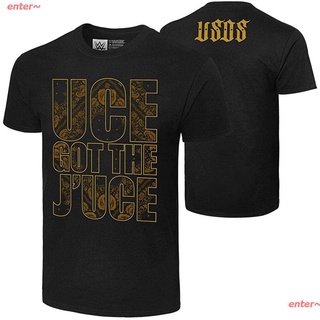 เสื้อยืดผ้าฝ้ายพิมพ์ลายแฟชั่น enter~ ผู้ชายและผู้หญิง WWE The Usos Uce Got The JUce Authentic T-Shirt sale