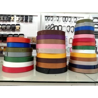 (1หลา) สายไนลอนลายเรียบ ขนาด 1นิ้ว (2.5ซม.) สายเนื้อไนลอน สำหรับทำสายกระเป๋า/รองเท้า
