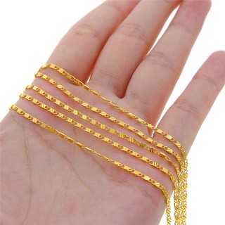 จี้สร้อยคอโซ่ยาวสีทอง 18 K 16-30 นิ้วสําหรับผู้ชายผู้หญิง