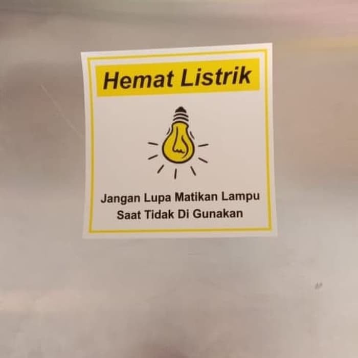 K3 STICKER ป้ายความปลอดภัย SAVES ELECTRICITY UK 15X15CM