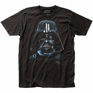 ROUNDคอลูกเรือNeckเสื้อยืด ผ้าฝ้าย 100% พิมพ์ลาย Star Wars Darth Vader Mask คุณภาพสูง สําหรับผู้ชาย-4XL