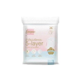 เอเวอร์กรีน สำลีแผ่นรีดขอบเอเวอร์กรีน 5 เลเยอร์ (100 ชิ้น ) / Evergreen Cotton Pad Evergreen 5 Layers (100 Units)