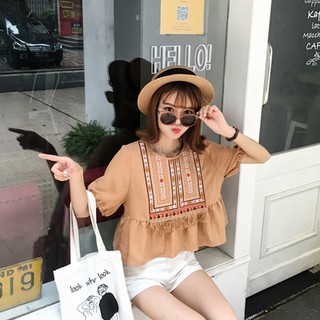 [Preorder] เสื้อครอปแขนสั้น สไตล์เกาหลี