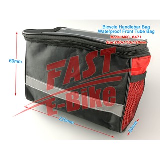 (สต๊อกในไทย) อะไหล่จักรยานไฟฟ้า Sport Waterproof Bicycle Handlebar Bag Front Tube Bag Size:200x150x120mm