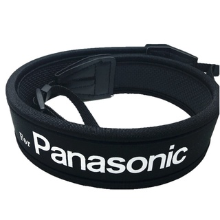 For PANASONIC สายคล้องกล้อง แบบนิ่ม Neoprene (สายสีดำ/อักษรขาว) (1379)