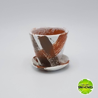 กระถางต้นไม้เพ้นท์สี (Art Plant Pots) - Brow Sugar (S size) - Handmade by Belgian Artist Paul De Blieck