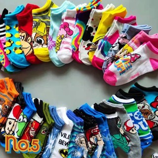 สินค้าโล๊ะสต๊อก ค้างโกดัง หลุด QC ถุงเท้าเด็กทรง boat sock คละลายถูกที่สุด เลือกลายไม่ได้ ขายส่ง