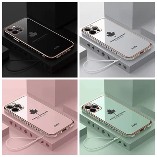 เคส OPPO Reno 7 Se Reno 7 Pro Reno 6 Reno 5 Pro Reno 2F Reno 2 Electroplated Soft Shell Lanyard Phone Case