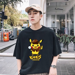 ✌♞**คลังสินค้าพร้อม** Pokemon เสื้อ Pikachu เสื้อผู้ชายเสื้อยืดเสื้อแขนเสื้อยืดแฟชั่น/Oversize/คู่/Plus ขนาด/Unisex TEE