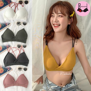 B-809 Cropbra บราแฟชั่นเกาหลีสายไขว้หลัง