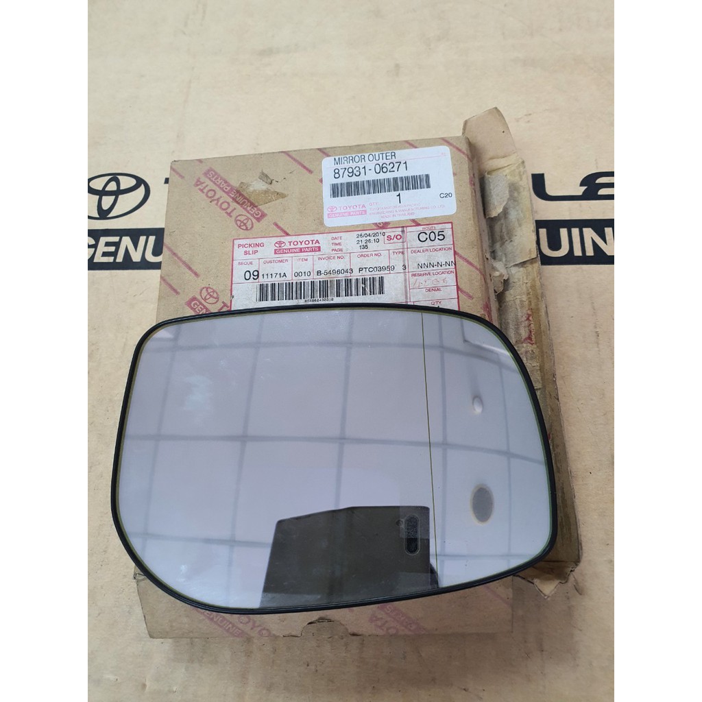 32. 87931-06271 แผ่นกระจกมองหลังข้างขวา Toyota CAMRY acv40/41 ปี 2006-2009 (TTGSHO) ของแท้ศูนย์ Toyo