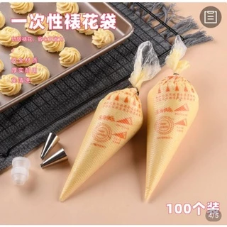 ถุงบีบเค้กใช้แล้วทิ้ง ฟู้ดเกรด 100ใบ/แพ็ค มี3ขนาด