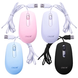 Oker Mouse Optical usb รุ่น M-145 1,200dpi ใช้งานง่าย รูปแบบสวยงามเหมาะมือพกสะดวก สีพาสเทล 4 สี ดำ ขาว ชมพู ฟ้า