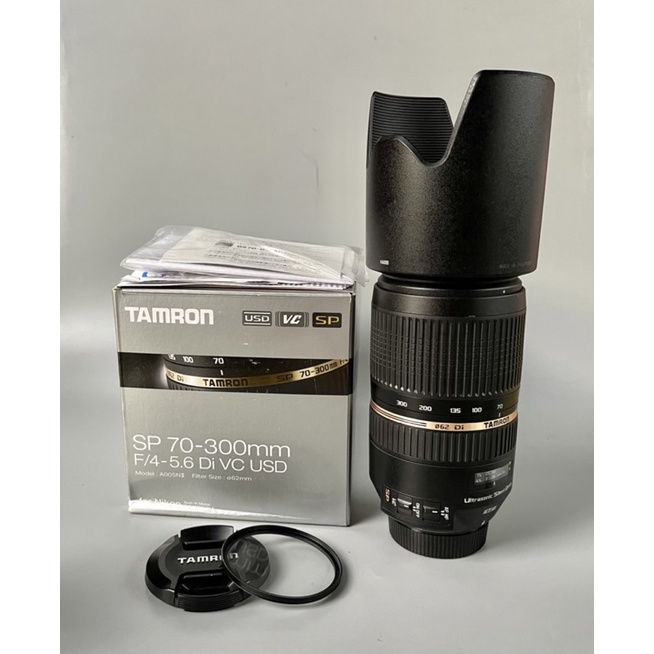 Tamron 70-300mm f4-5.6 Di VC USD for Canon ชิ้นเลนส์ใส ไม่มีฝ่า ไม่มีรา อุปกรณ์ครบกล่อง