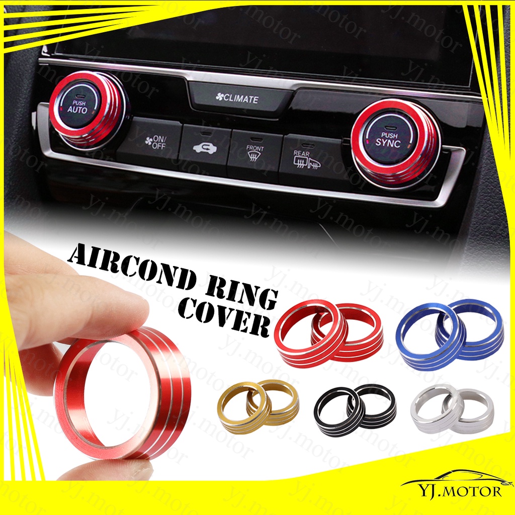 สําหรับ 2016 - 2021 Honda Civic FC FK Aircond แหวนฝาครอบภายในแผงแดชบอร์ดอลูมิเนียมอัลลอยด์