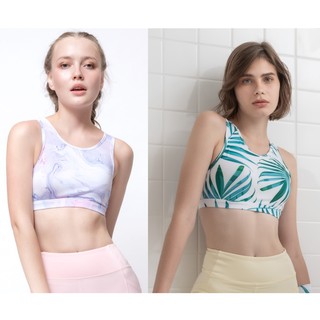 TA ACTIVE DAZZLING PRINTED OPEN BACK CROP เสื้อสปอร์ตบรา