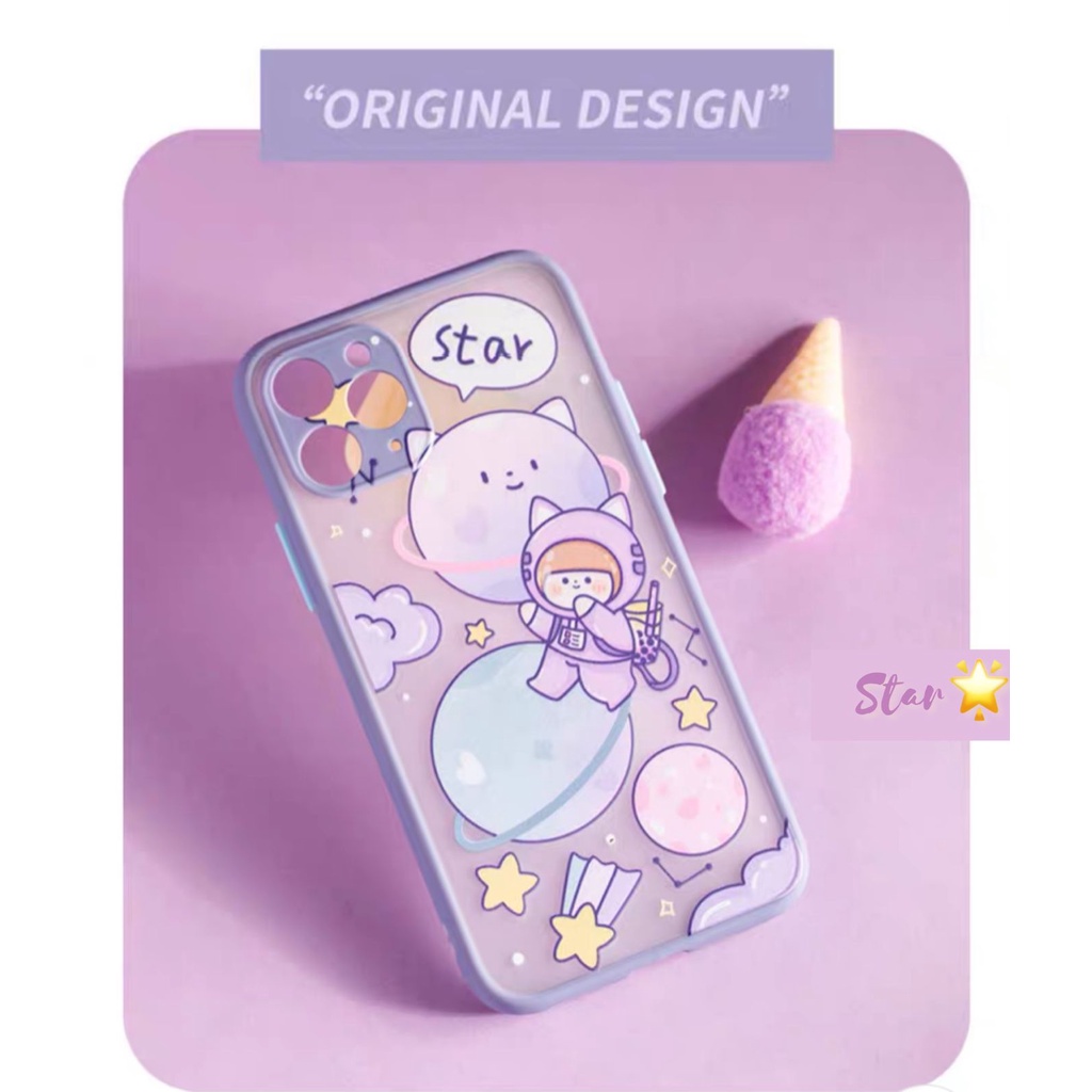 UNGU ผิวรู้สึกกรณีกล้องป้องกันกรณียี่ห้อ Hello Kitty สีม่วง Lilac HK FM15 FM17 Xiaomi Redmi 5A 6A 8 