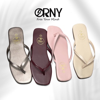 ไซส์ 36-41 💛 ORNY(ออร์นี่) ® รองเท้าแตะแบบหนีบหนังเทียม พื้นยางพาราแท้ รองเท้าแตะหูคีบ OY73