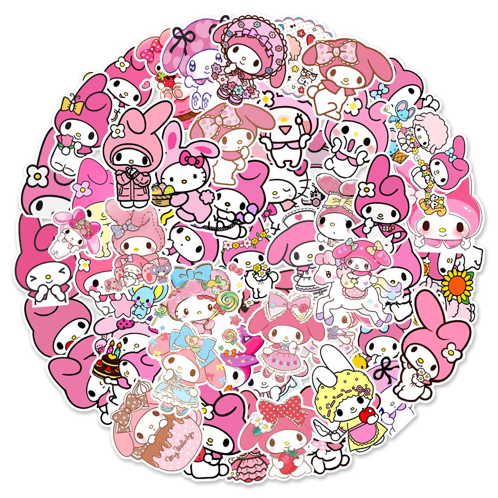 สติกเกอร์ Pvc กันน้ํา ลายการ์ตูน My Melody Sanrio น่ารัก 50 ชิ้น